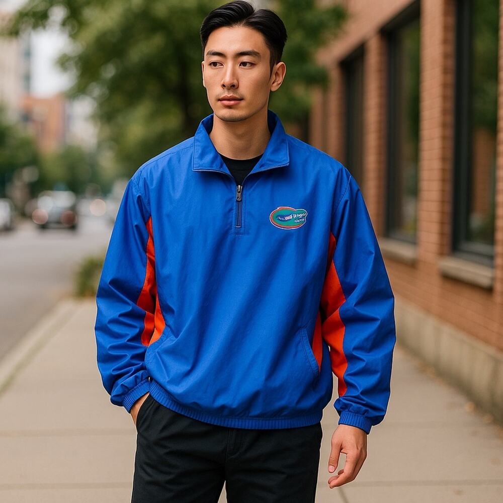 Vintage NCAA Florida Gators‎ Quarter Zip Windbreaker Large